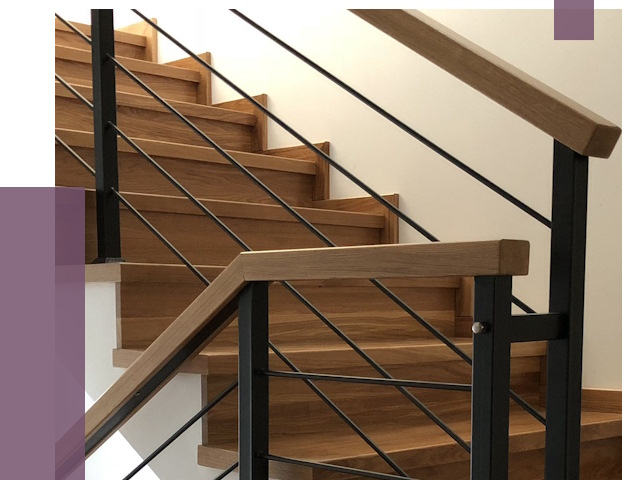 Обшивка металлической лестницы деревом в Осинниках от 4357 руб.