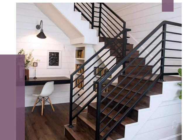 Перила для лестницы в доме в Осинниках от 7432 руб. — ПРОЛЁТ-Снн