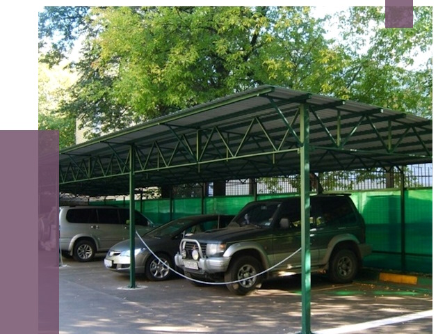 Навесы для парковки в Осинниках от 80470 руб. заказать | ПРОЛЁТ-Снн