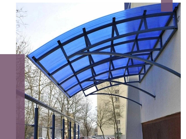 Козырьки из поликарбоната в Осинниках от 4305 руб. под ключ | ПРОЛЁТ-Снн