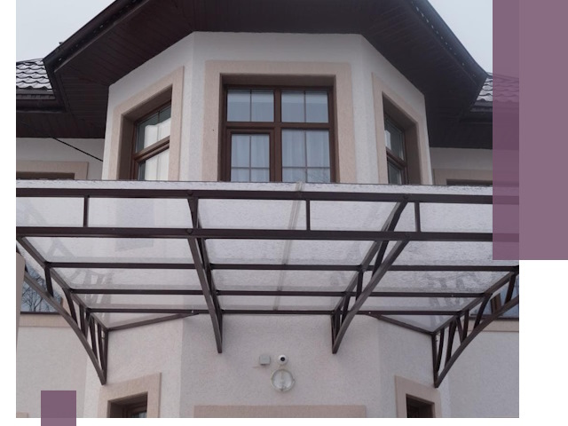 Козырьки из поликарбоната под ключ в Осинниках