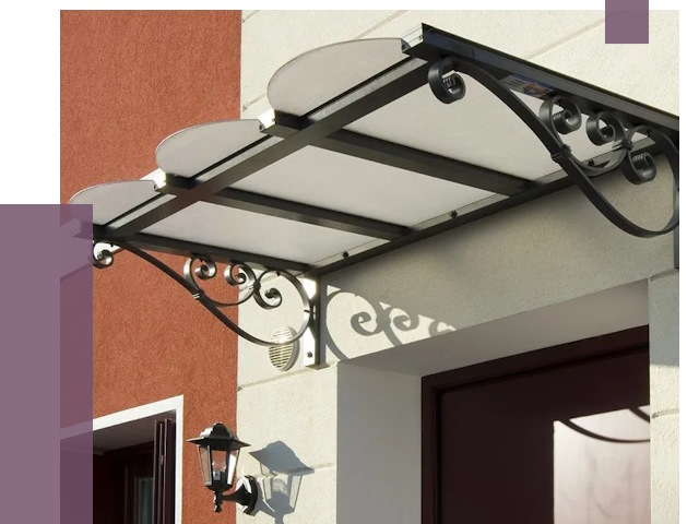 Односкатные козырьки в Осинниках от 8406 руб.  | ПРОЛЁТ-Снн