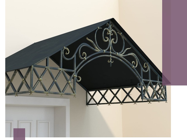 Двускатные металлические козырьки под ключ в Осинниках